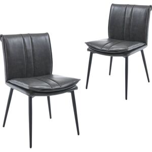 WAHSON OFFICE CHAIRS Dining Chairs Set of 2 in pu Leather Upholstered Modern Kitchen Chairs with Backrest for Living Room Restaurant, Gray, Wahson WAHSON OFFICE CHAIRS Dining Chairs Set of 2 in pu Leather Upholstered Modern Kitchen Chairs with Backrest for Living Room Restaurant, Gray, Wahson
