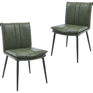 WAHSON OFFICE CHAIRS Dining Chairs Set of 2 in pu Leather Upholstered Modern Kitchen Chairs with Backrest for Living Room Restaurant, Green, Wahson WAHSON OFFICE CHAIRS Dining Chairs Set of 2 in pu Leather Upholstered Modern Kitchen Chairs with Backrest for Living Room Restaurant, Green, Wahson