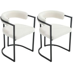 WAHSON OFFICE CHAIRS Dining Chairs Set of 2 Upholstered in Faux Fur Modern Leisure Corner Chairs for Kitchen Living Room, White, Washon WAHSON OFFICE CHAIRS Dining Chairs Set of 2 Upholstered in Faux Fur Modern Leisure Corner Chairs for Kitchen Living Room, White, Washon