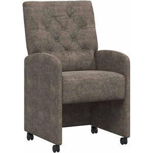 Dining Chairs with Wheels 2 pcs Dark grey 58 x 67 x 97 cm vidaXL Dining Chairs with Wheels 2 pcs Dark grey 58 x 67 x 97 cm vidaXL