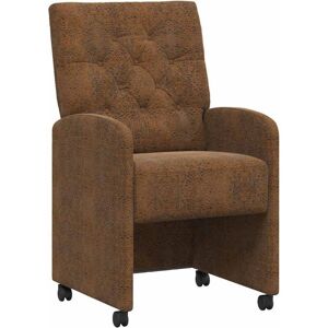 Dining Chairs 2 pcs Brown 58 x 67 x 97 cm Faux suede leather vidaXL Dining Chairs 2 pcs Brown 58 x 67 x 97 cm Faux suede leather vidaXL