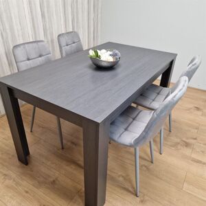 Kosy Koala - Dining Table and 4 Chairs Black Dark Grey 4 Velvet Grey Chairs Wood Dining Set Furniture Kosy Koala - Dining Table and 4 Chairs Black Dark Grey 4 Velvet Grey Chairs Wood Dining Set Furniture
