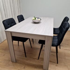 Kosy Koala - Dining Table and 4 Chairs Grey 4 Black Velvet Chairs Wood Dining Set Furniture Kosy Koala - Dining Table and 4 Chairs Grey 4 Black Velvet Chairs Wood Dining Set Furniture