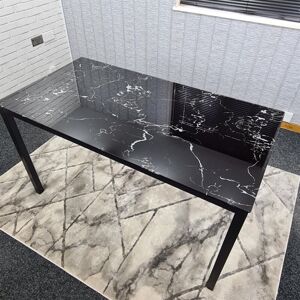 Kosy Koala - Dining Table Black Glass Kitchen Place for 4 Seats, Dining Table Only (Black h 75 x l 120 x w 70 cm) Kosy Koala - Dining Table Black Glass Kitchen Place for 4 Seats, Dining Table Only (Black h 75 x l 120 x w 70 cm)