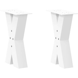 vidaXL White X-Shape Coffee Table Legs - 28x(42-43) cm Steel vidaXL White X-Shape Coffee Table Legs - 28x(42-43) cm Steel