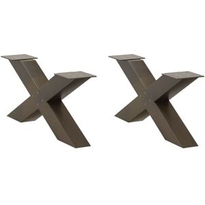 Coffee Table Legs X-Shaped 2 pcs Natural Steel 70x(30-31) cm Steel Vidaxl Coffee Table Legs X-Shaped 2 pcs Natural Steel 70x(30-31) cm Steel Vidaxl