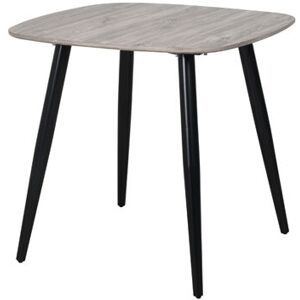 Home Source - Square Dining Table with Tapered Legs - MDF/Metal - L80 x W80 x H75 cm - Grey Oak/Black - Flat Packed Home Source - Square Dining Table with Tapered Legs - MDF/Metal - L80 x W80 x H75 cm - Grey Oak/Black - Flat Packed