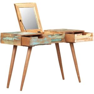 Vidaxl - Dressing Table with Mirror 112x45x76 cm Solid Reclaimed Wood Vidaxl - Dressing Table with Mirror 112x45x76 cm Solid Reclaimed Wood