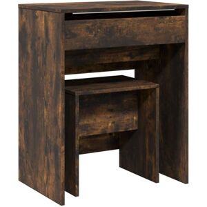 Vidaxl - Dressing Table and Stool Smoked Oak 60x40x113.5 cm Vidaxl - Dressing Table and Stool Smoked Oak 60x40x113.5 cm