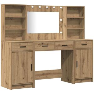 Dressing Table Set 3 pcs Artisan oak 78.5 x 41 x 135 cm vidaXL Dressing Table Set 3 pcs Artisan oak 78.5 x 41 x 135 cm vidaXL