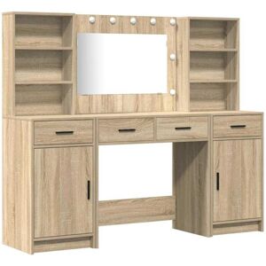 Dressing Table Set 3 pcs Sonoma Oak 78.5 x 41 x 135 cm vidaXL Dressing Table Set 3 pcs Sonoma Oak 78.5 x 41 x 135 cm vidaXL