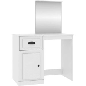 Vidaxl - Dressing Table with Mirror White 90x50x132.5 cm Engineered Wood Vidaxl - Dressing Table with Mirror White 90x50x132.5 cm Engineered Wood