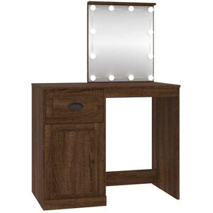 Vidaxl - Dressing Table with led Brown Oak 90x50x132.5 cm Engineered Wood Vidaxl - Dressing Table with led Brown Oak 90x50x132.5 cm Engineered Wood