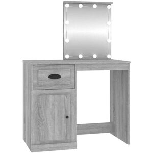 Vidaxl - Dressing Table with led Grey Sonona 90x50x132.5 cm Engineered Wood Vidaxl - Dressing Table with led Grey Sonona 90x50x132.5 cm Engineered Wood