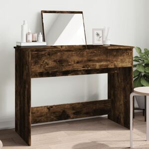 Dressing Table with Mirror Smoked Oak 100x45x76 cm Vidaxl Dressing Table with Mirror Smoked Oak 100x45x76 cm Vidaxl