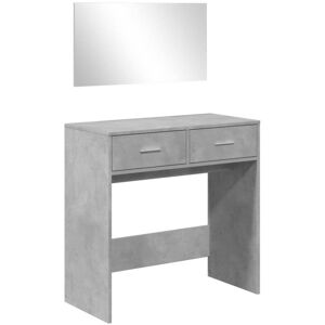 Dressing Table with Mirror Concrete Grey 80x39x80 cm Vidaxl Dressing Table with Mirror Concrete Grey 80x39x80 cm Vidaxl