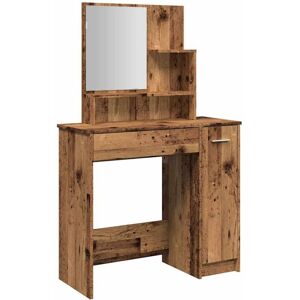 Dressing Table with Mirror Old Wood 86.5x35x136 cm vidaXL Dressing Table with Mirror Old Wood 86.5x35x136 cm vidaXL