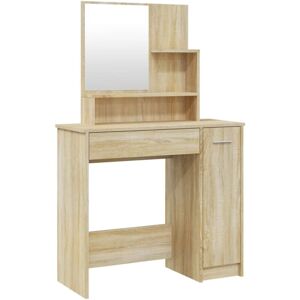 Dressing Table with Mirror Sonoma Oak 86.5x35x136 cm Vidaxl Dressing Table with Mirror Sonoma Oak 86.5x35x136 cm Vidaxl