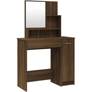Vidaxl - Dressing Table with Mirror Brown Oak 86.5x35x136 cm Vidaxl - Dressing Table with Mirror Brown Oak 86.5x35x136 cm