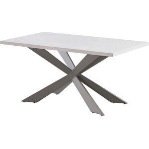 Pn Home - Duke lux Single Dining Table, Solid Metal Legs and Wood Top, White - White Pn Home - Duke lux Single Dining Table, Solid Metal Legs and Wood Top, White - White