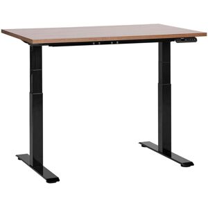 Beliani - Electric Adjustable Standing Desk Modern Square Feet 120 x 72 cm Dark Wood Top and Black Base destines Beliani - Electric Adjustable Standing Desk Modern Square Feet 120 x 72 cm Dark Wood Top and Black Base destines