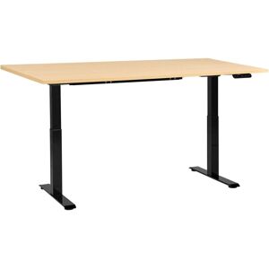 Beliani - Electric Adjustable Standing Desk Modern Square Feet 160 x 72 cm Light Brown Top and Black Base Destines Beliani - Electric Adjustable Standing Desk Modern Square Feet 160 x 72 cm Light Brown Top and Black Base Destines