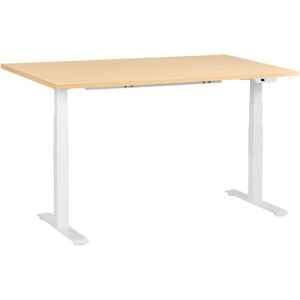 Beliani - Electric Adjustable Standing Desk Modern Square Feet 160 x 72 cm Light Brown Top and White Base Destines Beliani - Electric Adjustable Standing Desk Modern Square Feet 160 x 72 cm Light Brown Top and White Base Destines