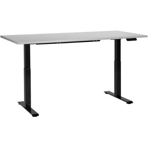Beliani - Electric Adjustable Standing Desk Modern Square Feet 180 x 80 cm Grey Top and Black Base destines Beliani - Electric Adjustable Standing Desk Modern Square Feet 180 x 80 cm Grey Top and Black Base destines