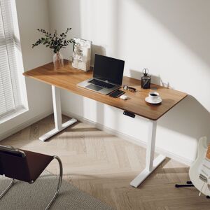ELEGANT Standing Desk 160 x 60cm, Sit-Stand Convertible, Quick Height Adjustment 70-115cm, Memory Function, Walnut Wood Color ELEGANT Standing Desk 160 x 60cm, Sit-Stand Convertible, Quick Height Adjustment 70-115cm, Memory Function, Walnut Wood Color