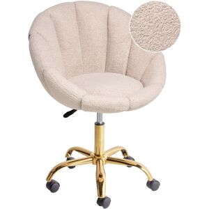 Beliani - Elegant Swivel Office Chair Adjustable Height Boucle Beige Annabelle Beliani - Elegant Swivel Office Chair Adjustable Height Boucle Beige Annabelle
