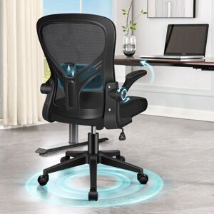 Elfordson - Ergonomic Office Chair, Adjustable Lumbar Support, Mid-back, Swivel, Mesh, Flip-up Armrests,Tilt Function, Black Elfordson - Ergonomic Office Chair, Adjustable Lumbar Support, Mid-back, Swivel, Mesh, Flip-up Armrests,Tilt Function, Black