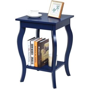 Costway - End Table Accent Table Open Storage Shelves Sofa Side Table-Blue Costway - End Table Accent Table Open Storage Shelves Sofa Side Table-Blue
