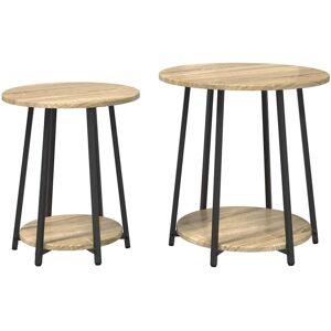 Vidaxl - Side Table Set 2 pcs Sonoma oak and Black 50 x 50 x 51 cm Vidaxl - Side Table Set 2 pcs Sonoma oak and Black 50 x 50 x 51 cm