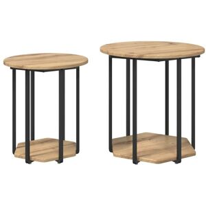 Vidaxl - Side Table Set 2 pcs Artisan Oak and Black 50 x 50 x 50.5 cm Vidaxl - Side Table Set 2 pcs Artisan Oak and Black 50 x 50 x 50.5 cm