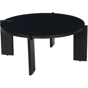 SWEEEK Round Solid Mango Wood Coffee Table, Reva, Black, 80x80x36 cm SWEEEK Round Solid Mango Wood Coffee Table, Reva, Black, 80x80x36 cm