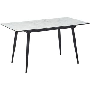 Beliani Black White MDF Extendable Dining Table - Rectangular Modern Design Beliani Black White MDF Extendable Dining Table - Rectangular Modern Design