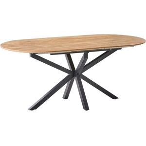 BELIANI Extending Dining Table MACQUARIE Brown 140/180 cm 90 cm BELIANI Extending Dining Table MACQUARIE Brown 140/180 cm 90 cm