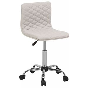 BELIANI Modern Armless Fabric Desk Chair Swivel Adjustable Height Beige Orlando - Beige