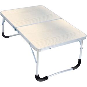 SJQKA Folding camping table with metal frame, wooden top and safety lock, white pine grain, 62 x 42 x 28 cm SJQKA Folding camping table with metal frame, wooden top and safety lock, white pine grain, 62 x 42 x 28 cm