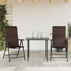Vidaxl - Folding Garden Chairs 2 pcs Brown Poly Rattan Vidaxl - Folding Garden Chairs 2 pcs Brown Poly Rattan
