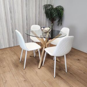 Kosy Koala - Forest Round Glass Table + 4 white gem Kosy Koala - Forest Round Glass Table + 4 white gem