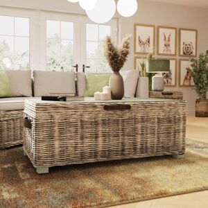 Fwstyle Kubu Rattan Lift Up Greywash Pine Storage Coffee Table - Coffee Table Fwstyle Kubu Rattan Lift Up Greywash Pine Storage Coffee Table - Coffee Table
