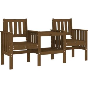 Vidaxl - Garden Bench with Table 2-Seater Honey Brown Solid Wood Pine Vidaxl - Garden Bench with Table 2-Seater Honey Brown Solid Wood Pine