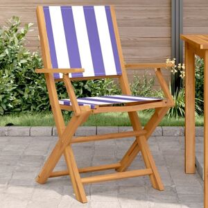 Vidaxl - Garden Chairs 2 pcs Blue and White Solid Wood Acacia and Fabric Vidaxl - Garden Chairs 2 pcs Blue and White Solid Wood Acacia and Fabric