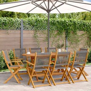 Vidaxl - Folding Garden Chairs 8 pcs Grey Solid Wood Acacia Vidaxl - Folding Garden Chairs 8 pcs Grey Solid Wood Acacia