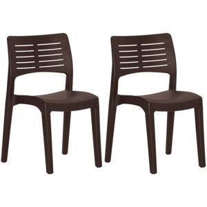 Vidaxl - Garden Chairs 2 pcs Mocha Polypropylene Vidaxl - Garden Chairs 2 pcs Mocha Polypropylene