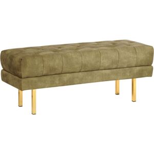 BELIANI Bench ROSEVILLE Velvet Olive Green BELIANI Bench ROSEVILLE Velvet Olive Green