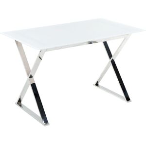 BELIANI Dining Table ATTICA White 120 cm 70 cm Tempered Glass BELIANI Dining Table ATTICA White 120 cm 70 cm Tempered Glass