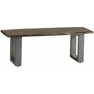 Verty Furniture - Grey Essential Live Edge Wood & Metal Dining Bench Verty Furniture - Grey Essential Live Edge Wood & Metal Dining Bench
