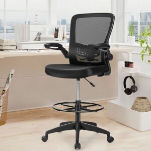 Costway - High Back Mesh Drafting Chair Tall Office Chair Rolling Ergonomic Desk Chair Costway - High Back Mesh Drafting Chair Tall Office Chair Rolling Ergonomic Desk Chair